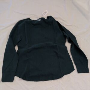 Old Navy Women's Dark Teal Crew Neck Waffle Knit